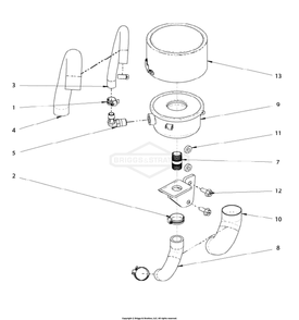 Engine Group - Breather Diagram and Parts List for 080015-02  Briggs and Stratton Generator